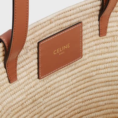 celine classic panier small braided triomphe in raffia and calfskin|CELINE CLASSIC PANIER SMALL BRAIDED TRIOMPHE in .